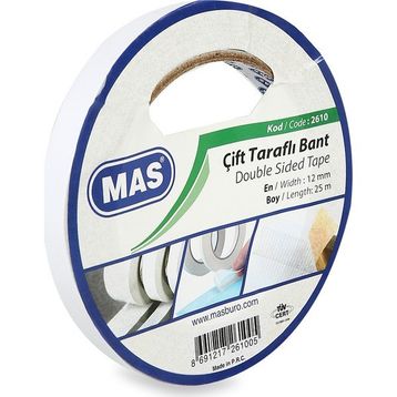 Mas 2610 12 mm x 25 mt Çift Taraflı Bant