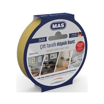 Mas 2644 25x5 mt Çift Taraflı Köpük Bant