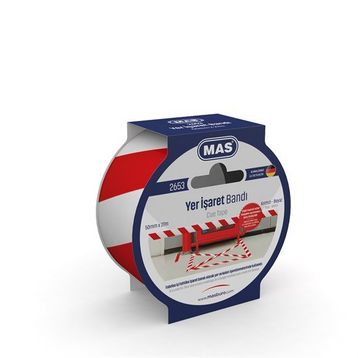 Mas 2653 50 mm x 27 mt Kırmızı Beyaz Yer İşaretleme Bandı
