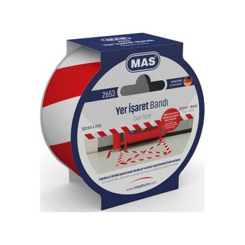 Mas 2653 50 mm x 27 mt Kırmızı Beyaz Yer İşaretleme Bandı
