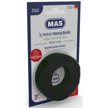 Mas 2662 19 mm x 1.5 mt Extra Güçlü İç Mekan Montaj Bandı