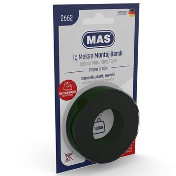 Mas 2662 19 mm x 1.5 mt Extra Güçlü İç Mekan Montaj Bandı
