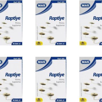 Mas 305 Sarı 36'lı 6 Kutu Pirinç Kaplı Raptiye