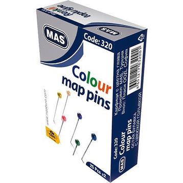 Mas 32 mm Renkli Başlı Toplu iğne