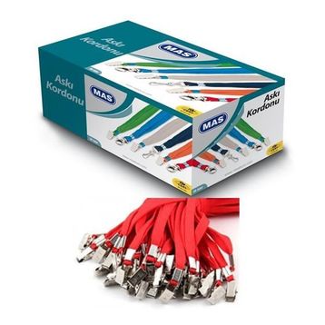Mas 3540 Kırmızı Metal Tüp Dokuma Kart Askı İpi
