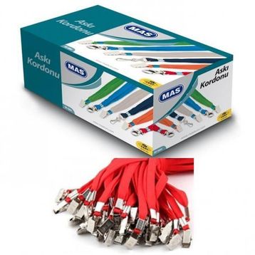 Mas 3540 Kırmızı Metal Tüp Dokuma Kart Askı İpi