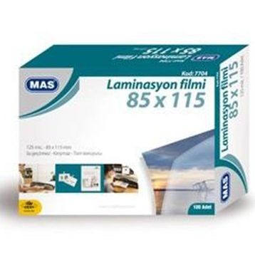 Mas 7704 85x115 cm 125 Mic 100'lü Paket Laminasyon Filmi