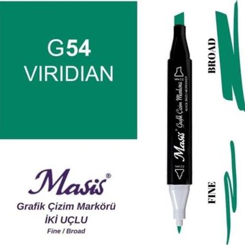 Masis 54 Viridian Yeşil Çift Uçlu Marker Grafik Çizim Kalemi