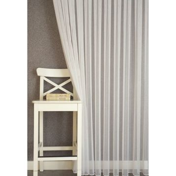 Massarelli Ekru 1-3 Sık Pile Çizgili Tül Perde