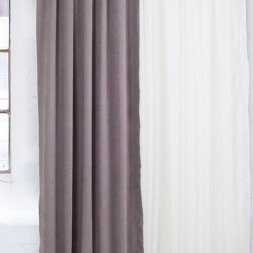 Massarelli Gri Pilesiz Fon Perde