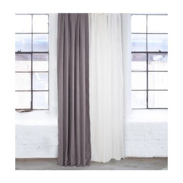 Massarelli Keten Açık Gri Pilesiz 60x260 cm Fon Perde