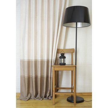 Massarelli Keten Bej Rengi Pilesiz 90x260 cm Fon Perde