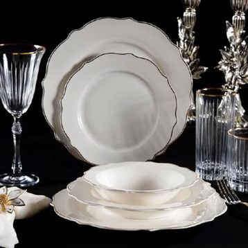 Massimo Lucca Platin 6 Kişilik 24 Parça Yemek Takımı