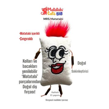 Matatabi Cats Sesli Tüylü 12 cm Kahverengi Kedi Oyuncağı