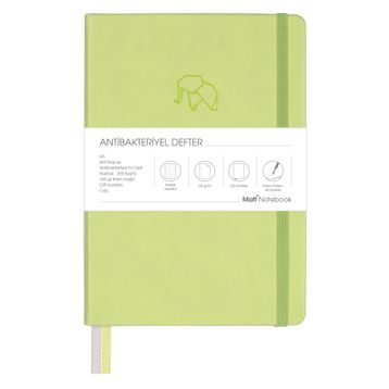 Matt Notebook A5 Antibakteriyel Noktalı Açık Yeşil Defter