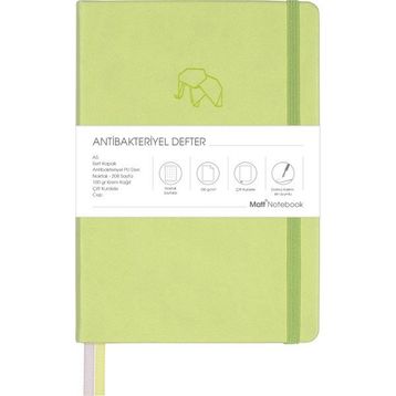Matt Notebook A5 Antibakteriyel Noktalı Açık Yeşil Defter