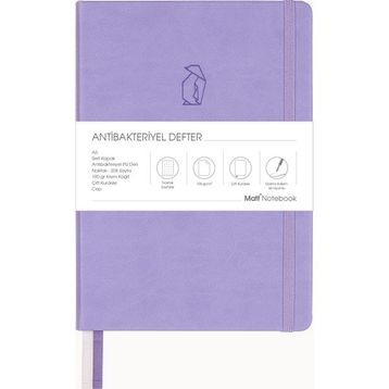 Matt Notebook A5 Antibakteriyel Noktalı Lila Defter