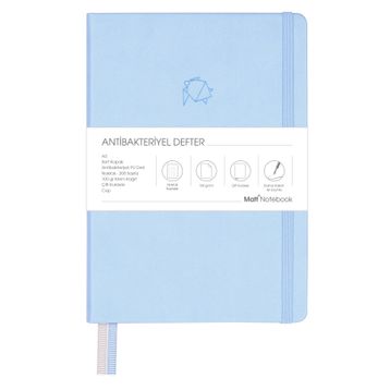 Matt Notebook A5 Antibakteriyel Noktalı Mavi Defter