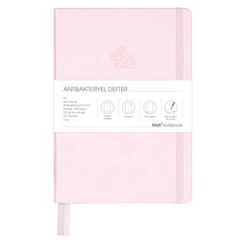 Matt Notebook A5 Antibakteriyel Noktalı Pembe Defter