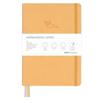 Matt Notebook A5 Antibakteriyel Noktalı Sarı Defter