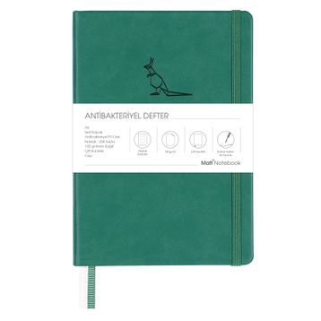 Matt Notebook A5 Antibakteriyel Noktalı Yeşil Defter
