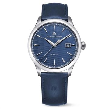 Maurice Lacroix ML-756108SS001430-4 Lacivert Deri Erkek Kol Saati