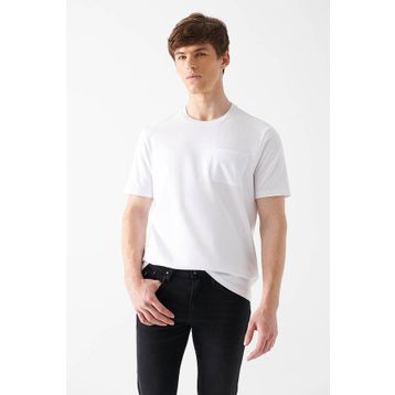 Mavi 0610963-620 Cepli Beyaz Erkek T-shirt