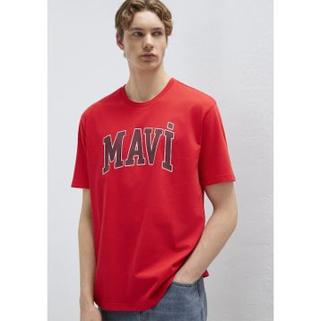 Mavi 0611711-70467 Logo Baskılı Kırmızı Erkek T-shirt