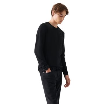 Mavi 062477-27062 Uzun Kollu Siyah Basic Erkek T-shirt