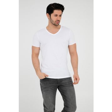 Mavi 062773-20843 Beyaz V Yaka Erkek T-Shirt
