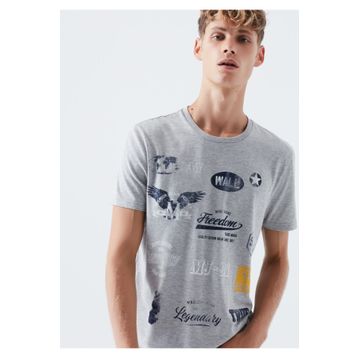 Mavi 065040-27076 Baskılı Gri Erkek T-Shirt