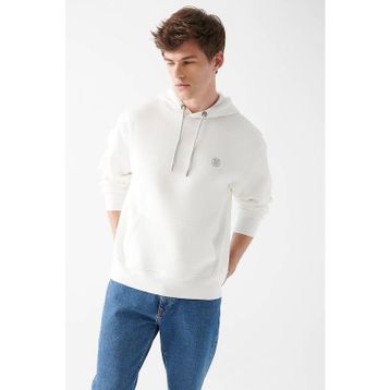 Mavi 065809-34519 Düz Yaka Regular Fit Düz Beyaz Erkek Sweatshirt