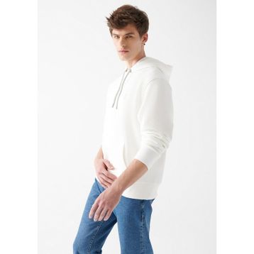 Mavi 065809-34519 Düz Yaka Regular Fit Düz Beyaz Erkek Sweatshirt