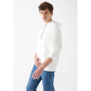 Mavi 065809-34519 Düz Yaka Regular Fit Düz Beyaz Erkek Sweatshirt