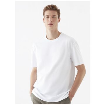 Mavi 066249-620 Bisiklet Yaka Düz Beyaz Erkek T-shirt
