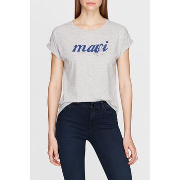Mavi 166422-25702 Logo Baskılı Gri Kadın T-Shirt
