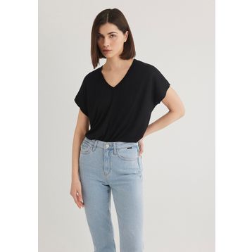 Mavi 166449-900 V Yaka Siyah Basic Kadın T-shirt