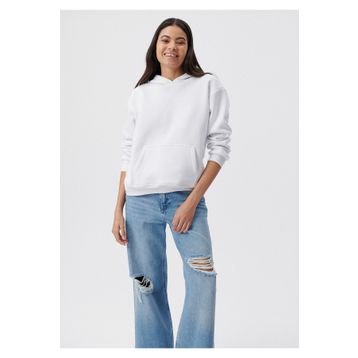 Mavi 167299 Kapüşonlu Beyaz Basic Kadın Sweatshirt