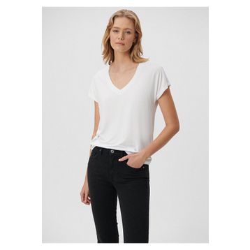 Mavi 167714-620 V Yaka Beyaz Basic Kadın T-shirt