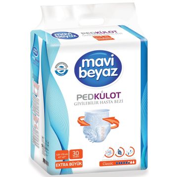 Mavi Beyaz Ped Emici Külot XL 30 Adet Hasta Bezi