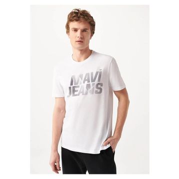 Mavi M0610260-620 Beyaz Erkek Mavi Logo T-Shirt Logo T-Shirt
