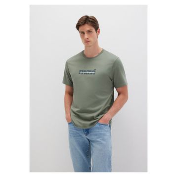 Mavi M0610943-80692 Açık Haki Regular Mavi Baskılı Erkek T-shirt