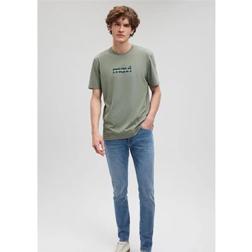 Mavi M0610943-80692 Açık Haki Regular Mavi Baskılı Erkek T-shirt