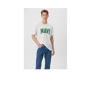 Mavi M0611711-620 Beyaz Loose Mavi Logo Erkek T-shirt