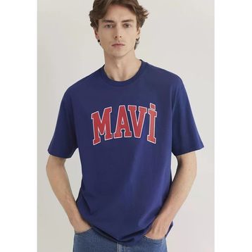 Mavi M0611711-70722_MAVİ LOGO Bisiklet Yaka Düz Saks Erkek T-Shirt