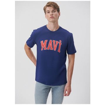Mavi M0611711-70722_MAVİ LOGO Bisiklet Yaka Düz Saks Erkek T-Shirt