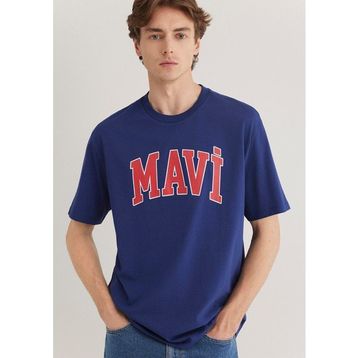 Mavi M0611711-70722_MAVİ LOGO Bisiklet Yaka Düz Saks Erkek T-Shirt