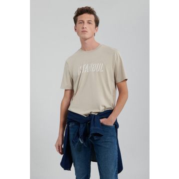 Mavi M0611956-82393 Açık Bej Regular İstanbul Erkek T-shirt