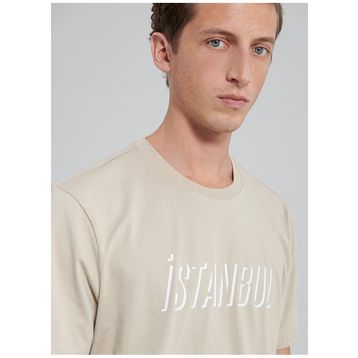 Mavi M0611956-82393 Açık Bej Regular İstanbul Erkek T-shirt