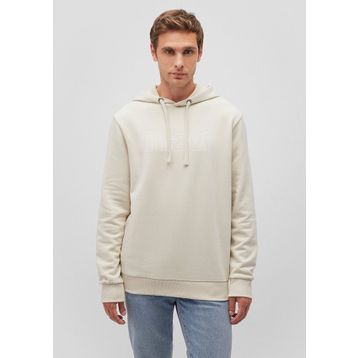 Mavi M065606-70134 Kum Beji Erkek Regular Mavi Logo Baskılı Kapuşonlu Sweatshirt